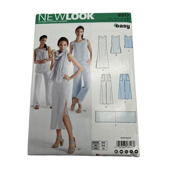 5 NEW LOOK Uncut Patterns Women Shirt Dress Tops Sheath Dress Coat Easy Size A - Picture 6 of 6